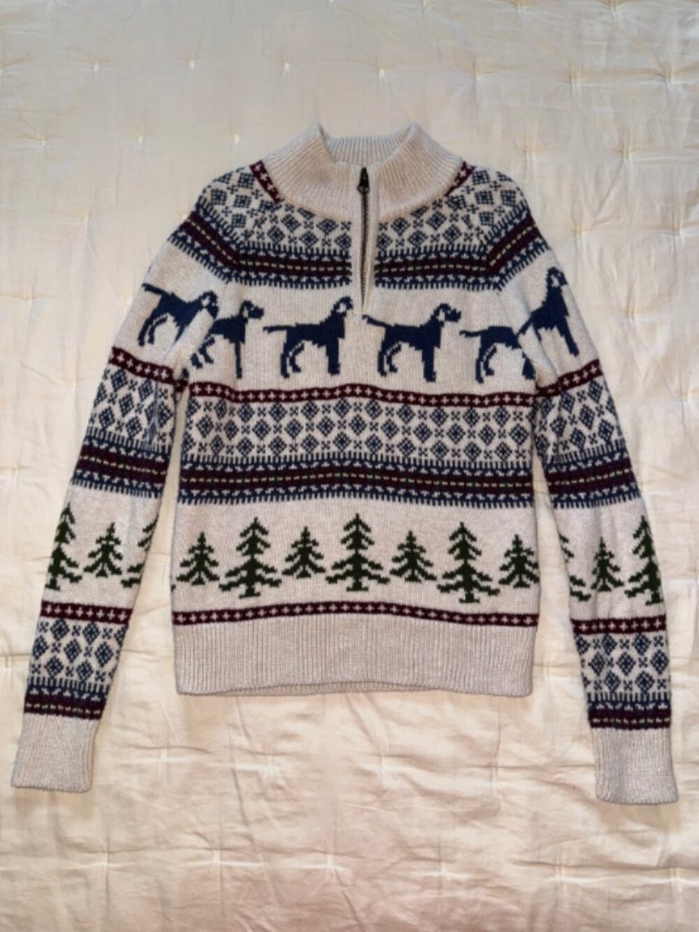 J Crew Crewcuts Fair Isle Half Zip Sweater Sz 6/7